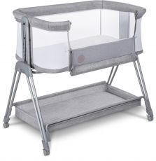 Приставне ліжечко Lionelo Luna Grey Concrete